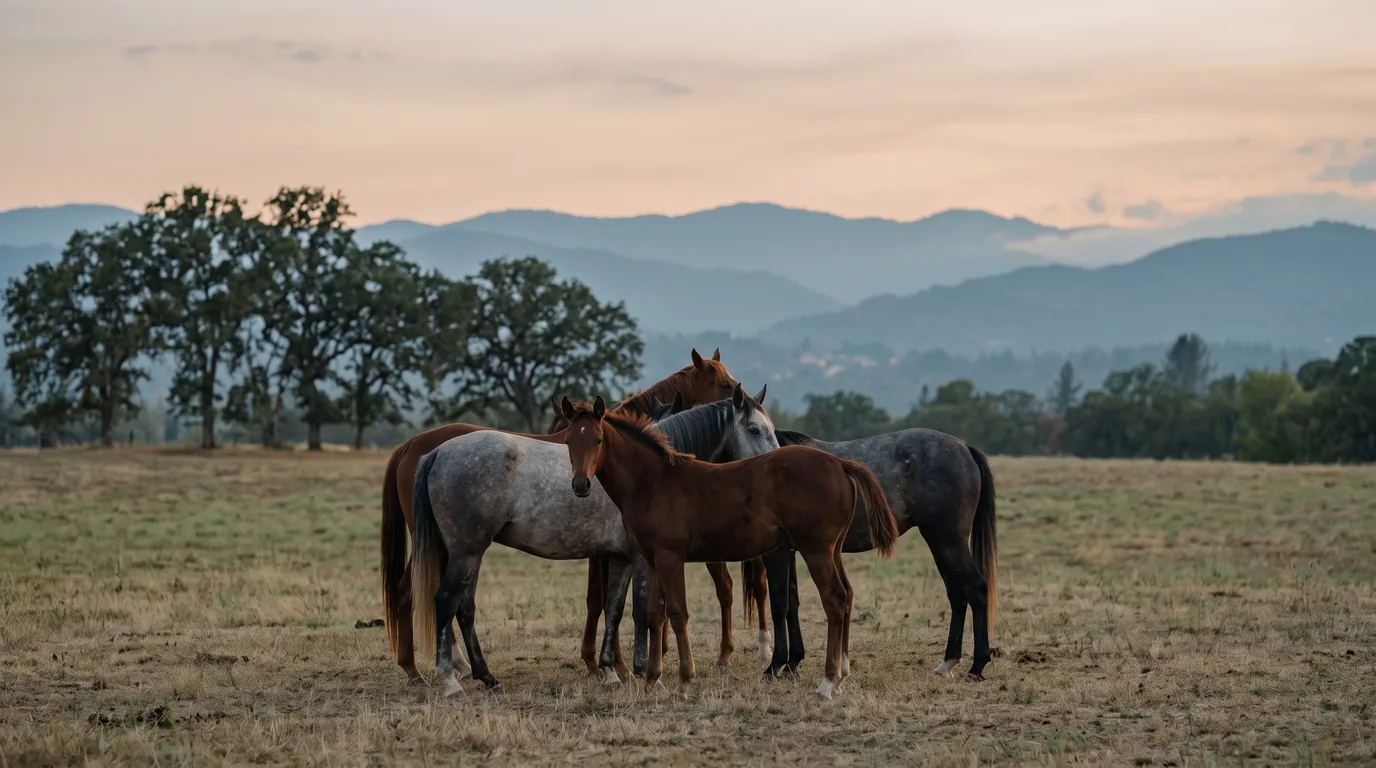 Chevaux en liberté, Pari Gagné, Rhône